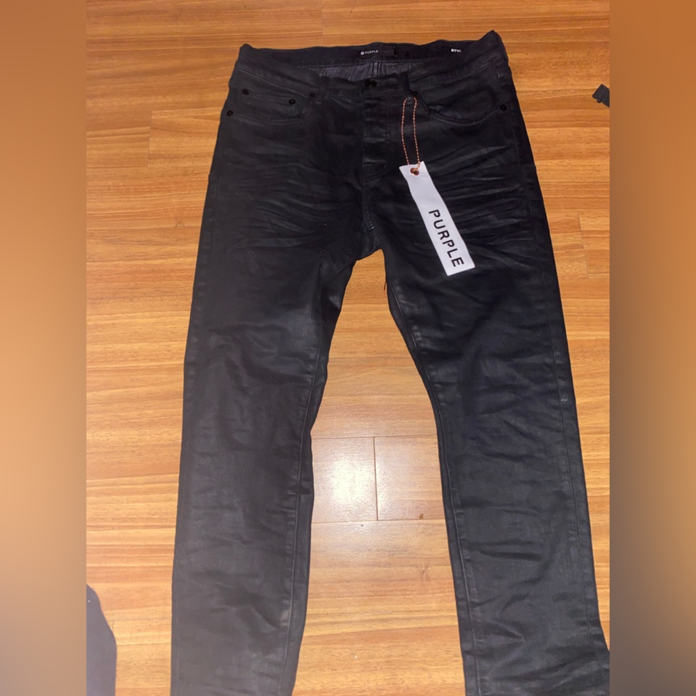 PURPLE Resin Coated Skinny Jeans